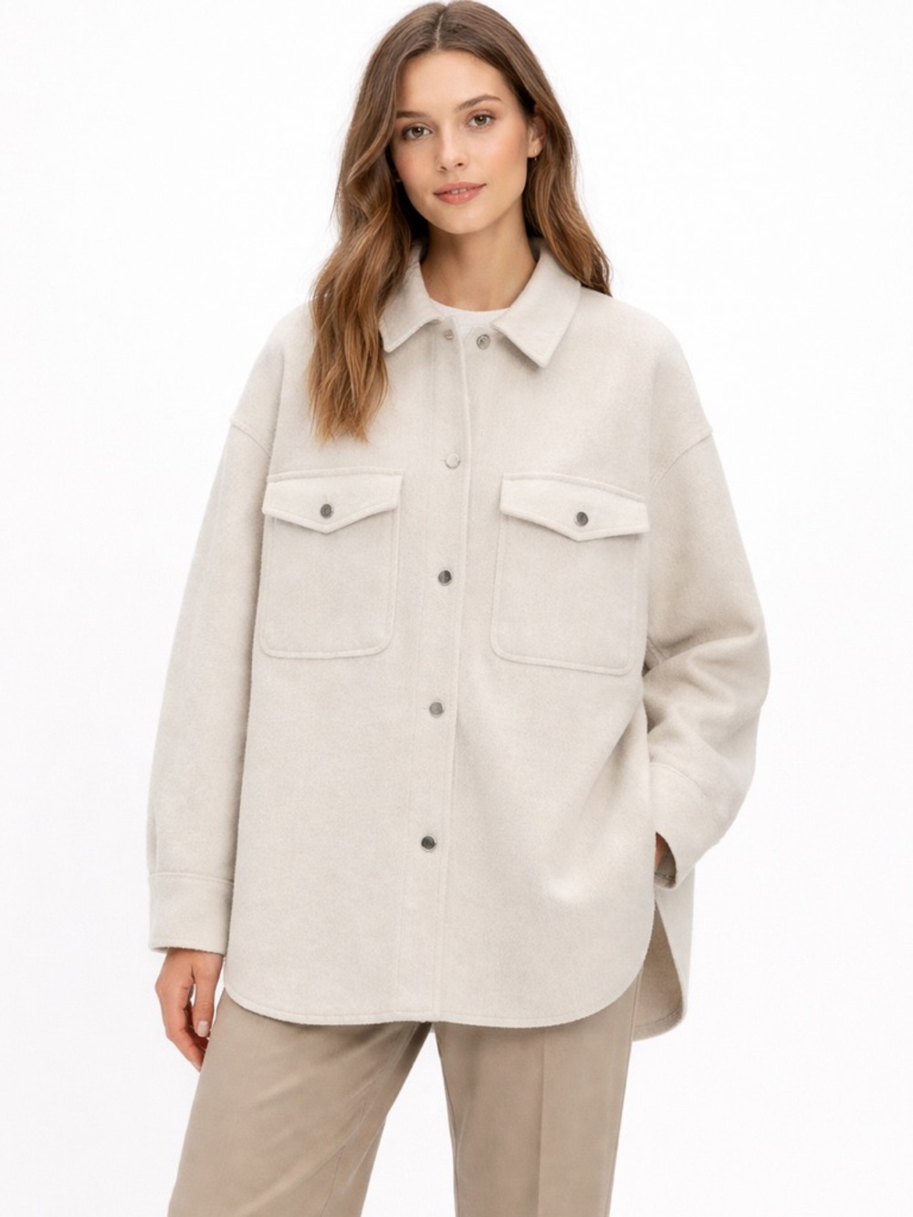 Zara Oversized Cream Utility Shacket